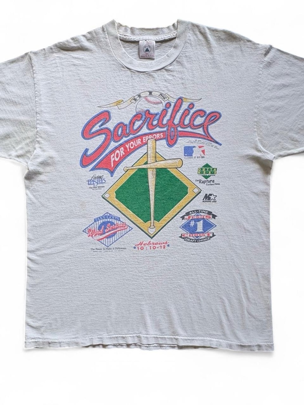 90s Jesus Sacrifice For Your Errors 1993 Single Stitch 22x27 Large Made in USA